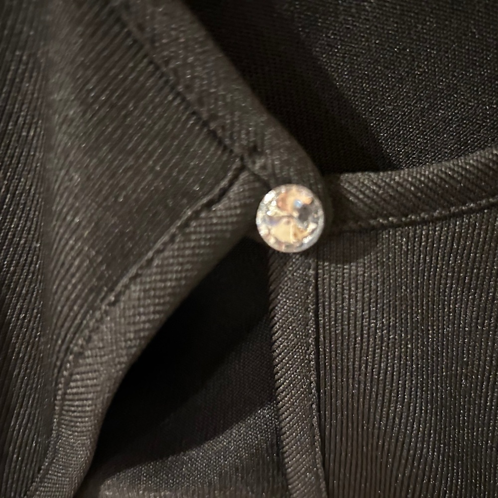 Black Cardigan with rhinestone button